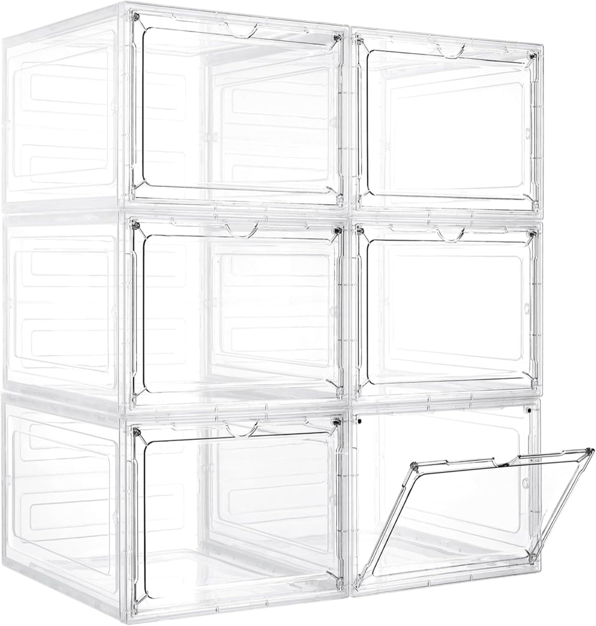 6 Pack Storage Bins with Lids, 19 Qt Stackable Clear Storage Box