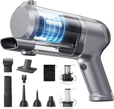Hand Held Vacuum Car Vacuum Cleaner 18000PA High Power, 4-in-1 Air Duster & Air Blower & Pump Cordless Rechargeable Mini