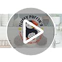 Fluffy Puffins Microfiber Puff Hand Towels & Hooks, 3 Pack, Gray