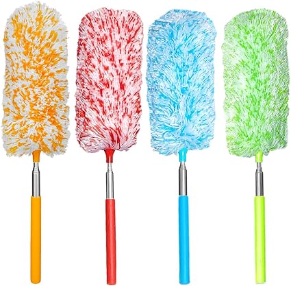 Tonmp 4 Pcs, [Microfiber] Hand [Duster] [Washable] Microfibre Cleaning Tool Extendable [Duster]s for Cleaning Office, Ca