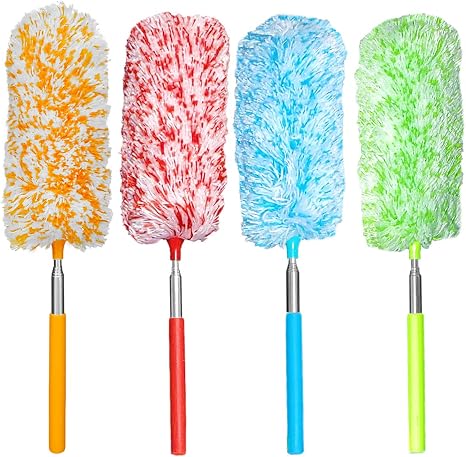 Tonmp 4 Pcs, [Microfiber] Hand [Duster] [Washable] Microfibre Cleaning Tool Extendable [Duster]s for Cleaning Office, Ca