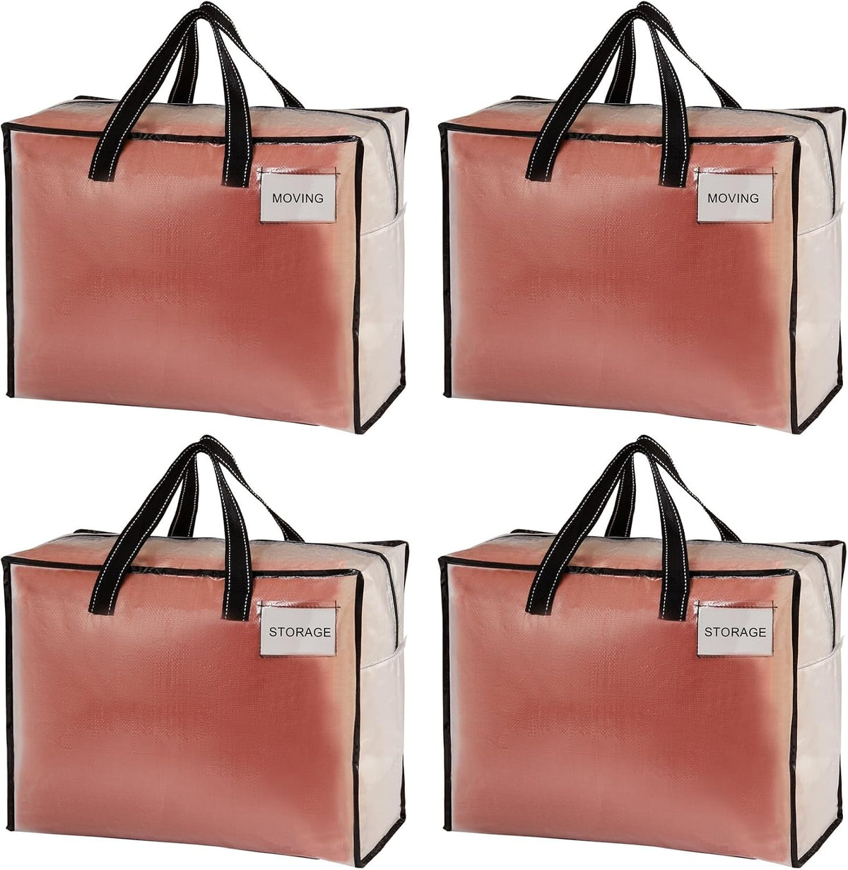 Heavy Duty Moving Bags, Storage Bags, 13 Gallon, Clear, 4 Pack