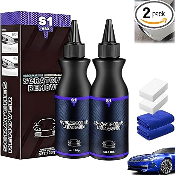 2 PCS Car Scratch Remover, Scratch Removal Wax Kit with Sponge and Microfiber Towel, Scratch Repair and Swirl Remover fo
