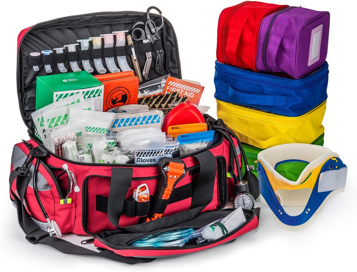 First Responder Large EMT Bag Fully Stocked with Medications