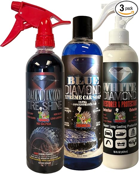 Car Care Kit Diamond Edition - Black - White & Blue Diamond Xtreme Car Soap 16 oz