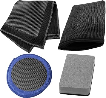 4-Piece Car Detailing Clay Bar Kit with Mitt & Towel Microfiber