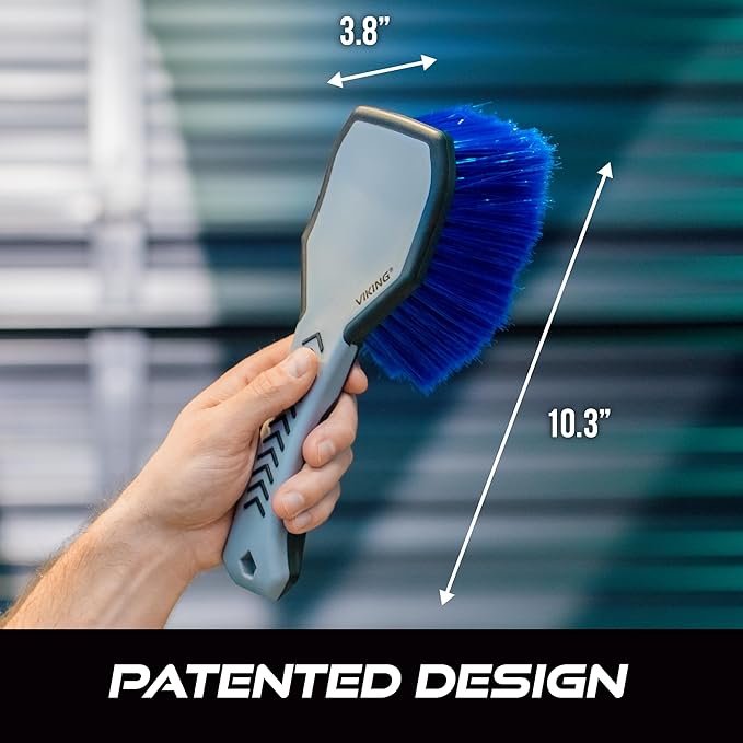 VIKING Wheel Brush for Rims, Cleaning Brush for Tires, Grey, 10.3 x 3.3 x 3.8 Inch