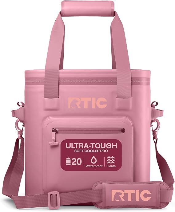RTIC Ultra-Tough Soft Cooler Pro, Insulated, Waterproof, Leak Proof, Portable Floating Bag for Beverage, Drink, Lunch, O
