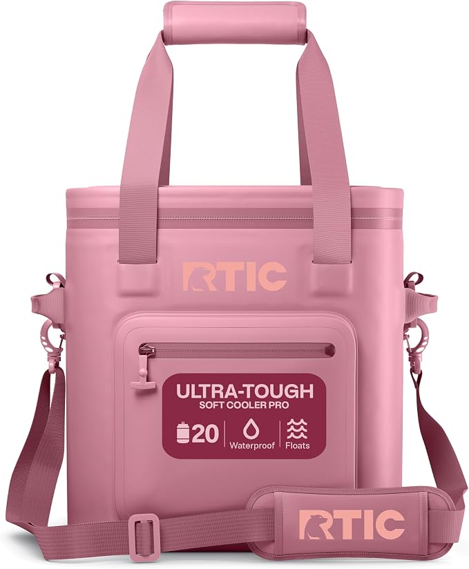 RTIC Ultra-Tough Soft Cooler Pro, Insulated, Waterproof, Leak Proof, Portable Floating Bag for Beverage, Drink, Lunch, O