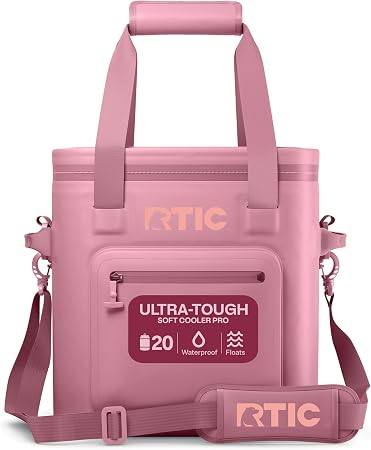 RTIC Ultra-Tough Soft Cooler Pro, Insulated, Waterproof, Leak Proof, Portable Floating Bag for Beverage, Drink, Lunch, O
