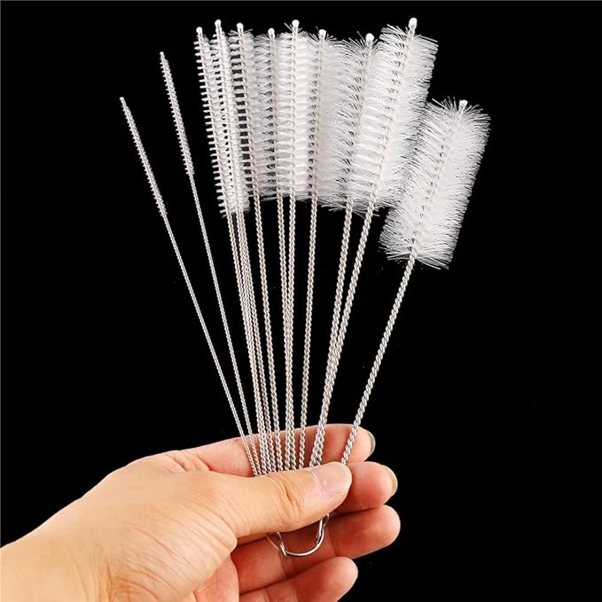 DECORA Drinking Straws Cleaning Brushes Nylon Pipe Cleaner Brush Kits for Assorted Size Straws Pack of 12