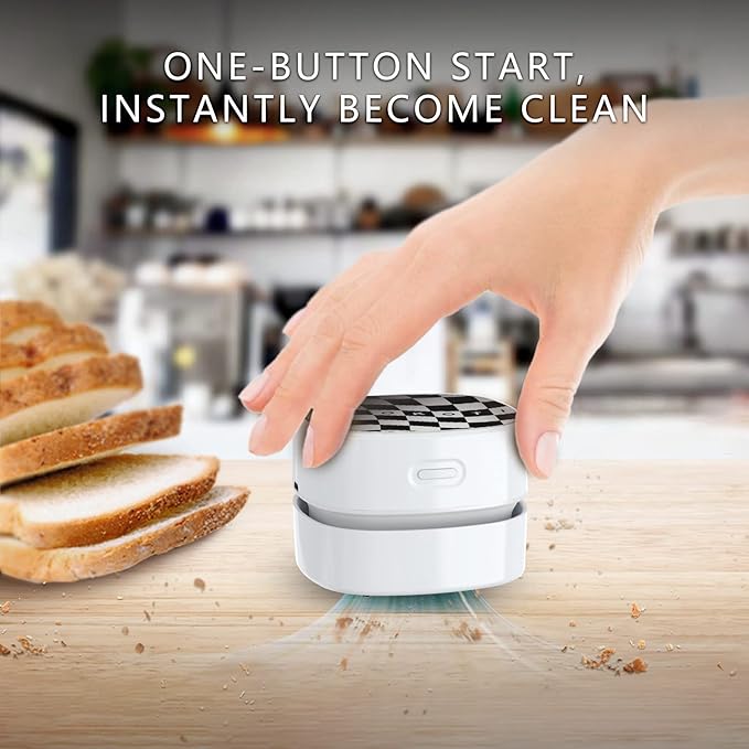 IGOKOTI Mini Desktop Vacuum Cleaner, USB Charging Keyboard Vacuum Cleaner with Pattern, Detachable and Portable Mini Vacuum for Desk, Cordless Desk Vacuum for Cleaning, Dust, Crumbs, Computer
