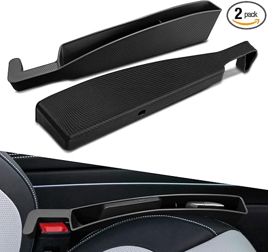 2PCS New Car Seat Gap Filler with 2 Storage Areas, Stylish Car Seat Gap Storage for Stabilizing Phone, Keys Wallet, Univ