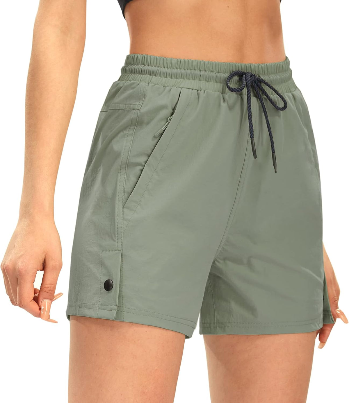 Women's Hiking Shorts, Quick Dry Lightweight Summer Shorts for Golf Travel, 4"/ 7" Curvy-Fit with Zipper Pockets