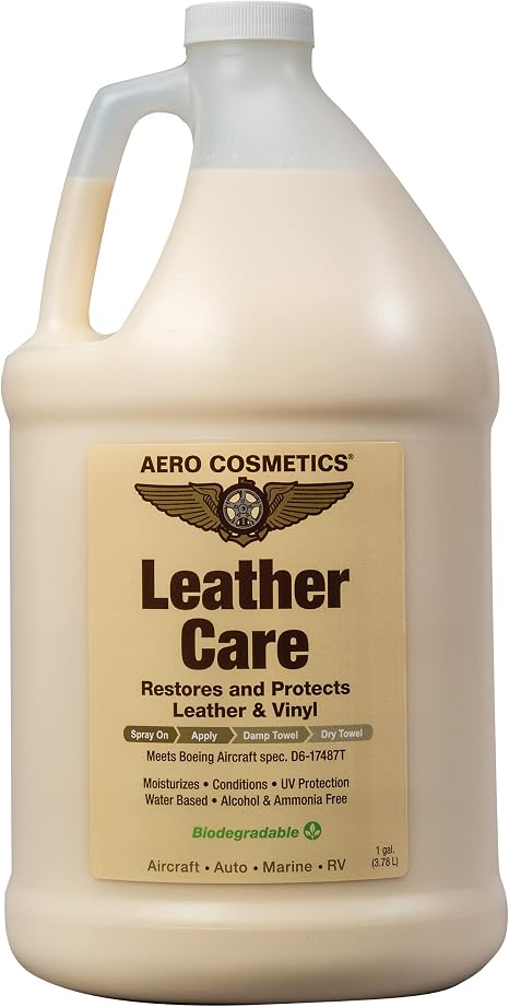 Aero Cosmetics Leather Care Conditioner UV Protectant Aircraft Grade Leather Care better than automotive products 1 Gall