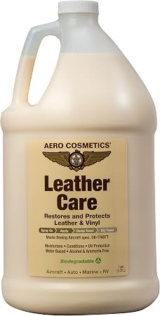 Aero Cosmetics Leather Care Conditioner UV Protectant Aircraft Grade Leather Care better than automotive products 1 Gall