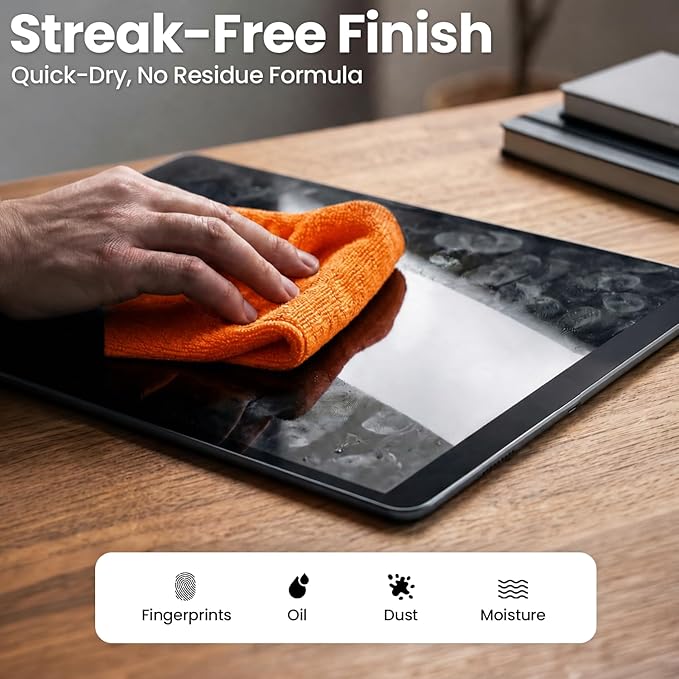 Screen Cleaner Spray - TV Screen Cleaner Spray and Microfiber Cloth kit, Computer Screen Cleaner & Car Screen Cleaner for TV, Monitor, Laptop, MacBook, iPad, iPhone and Electronic Devices - 2 Pack