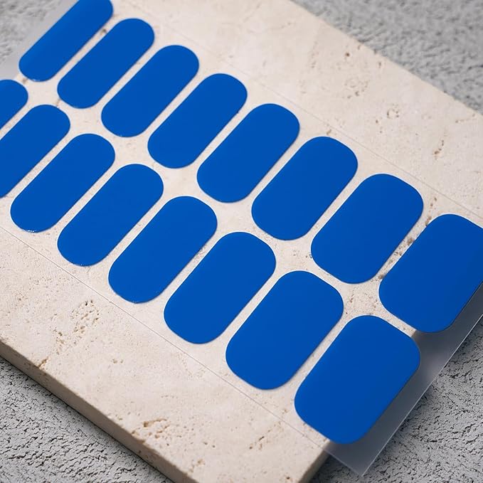 Nail Polish Strips, 32PCS Salon Quality Wraps, Long Lasting Gel Nail Stickers for Women Easy Apply& Remove (Night Blue)