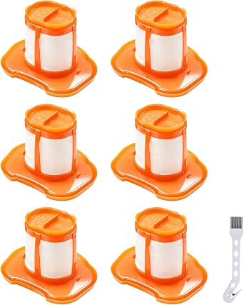 HHVKF10 Filters Fit for Black and Decker Dustbuster Filter, 6 Pack+1 Brush - Cleanova