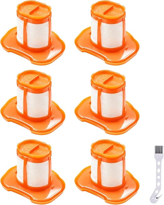 HHVKF10 Filters Fit for Black and Decker Dustbuster Filter, 6 Pack+1 Brush - Cleanova