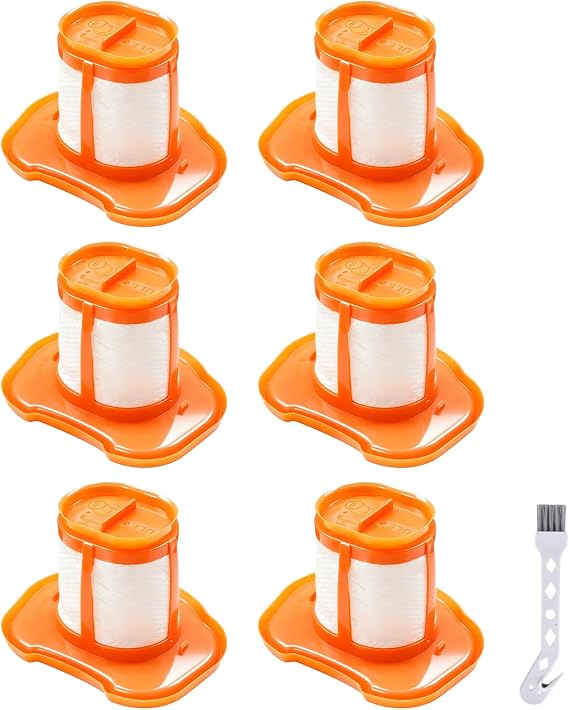 HHVKF10 Filters Fit for Black and Decker Dustbuster Filter, 6 Pack+1 Brush - Cleanova