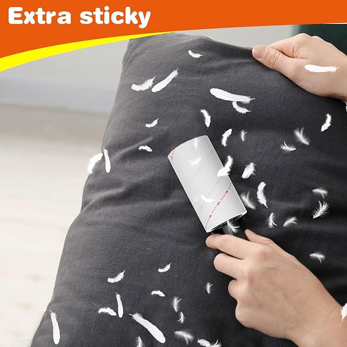 Yvnicll 630 Sheets Lint Rollers for Pet Hair Extra Sticky，Easy Spiral Tear Lint Roller for Clothes and Pet Hair， Remover for Couch, Furniture and Carpet.