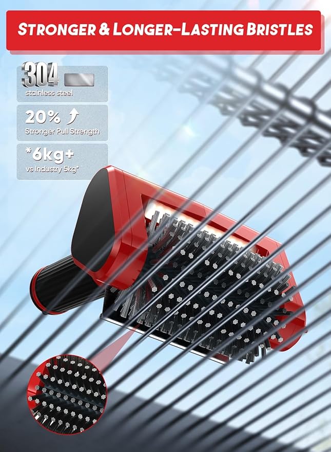 800 RPM Electric Grill Brush for Outdoor, 2-Speed High Power BBQ Cleaning Tool, 4000mAh Cordless Scrubber with LED Light, Non-Shedding Brush & 2 Scouring Pads for Gas/Charcoal/Weber Grates