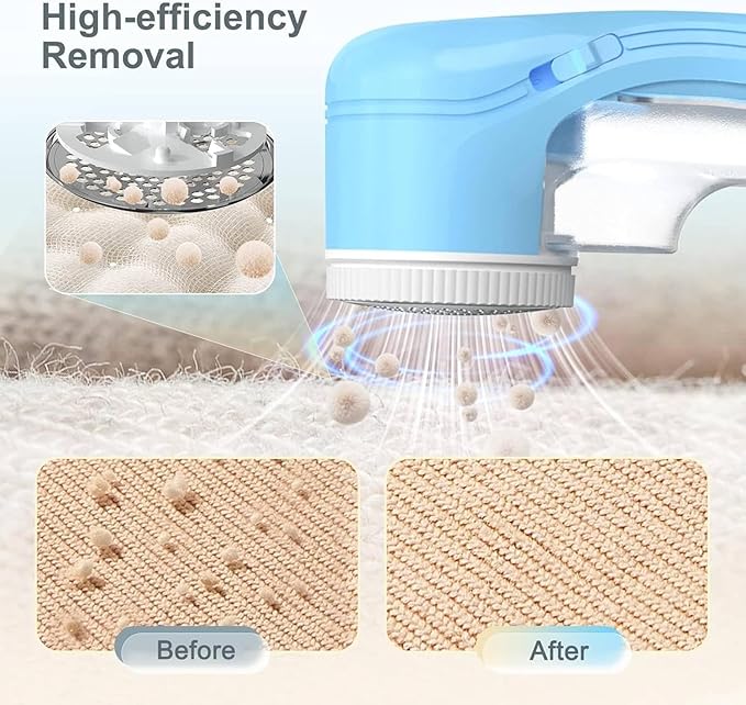Fabric Shaver, Lint Remover for Clothes, Electric Lint Remover with 3 Replaceable Blades, Removes Fabric Pills, Rechargeable Sweater Defuzzer Pill Remover, Depiller Effectively Remove Pills