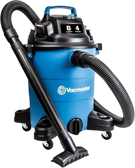 Vacmaster Wet Dry Vacuum 4 Peak HP 8 Gallon Shop Vacuum Portable Lightweight with 14.9KPa Powerful Suction for Dog Hair,