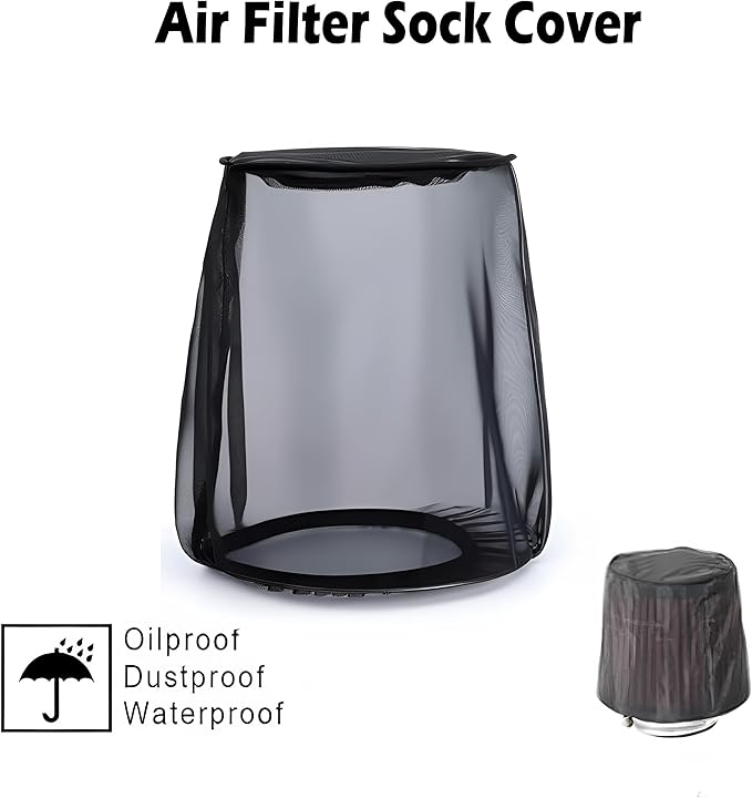 Air Filter Cover for Car Cold Air Intake Filter Cover Wrap Dustproof, Air Intake Filter Sock Cover for Harley Touring, Universal for High Flow Air Intake Filters (S)