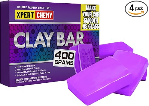 XPERTCHEMY Car Clay Bar 4 Pack 400g(4x100g), Auto Detailing Premium Grade No Scratch Magic Clay Bars Cleaner Kit with Wa