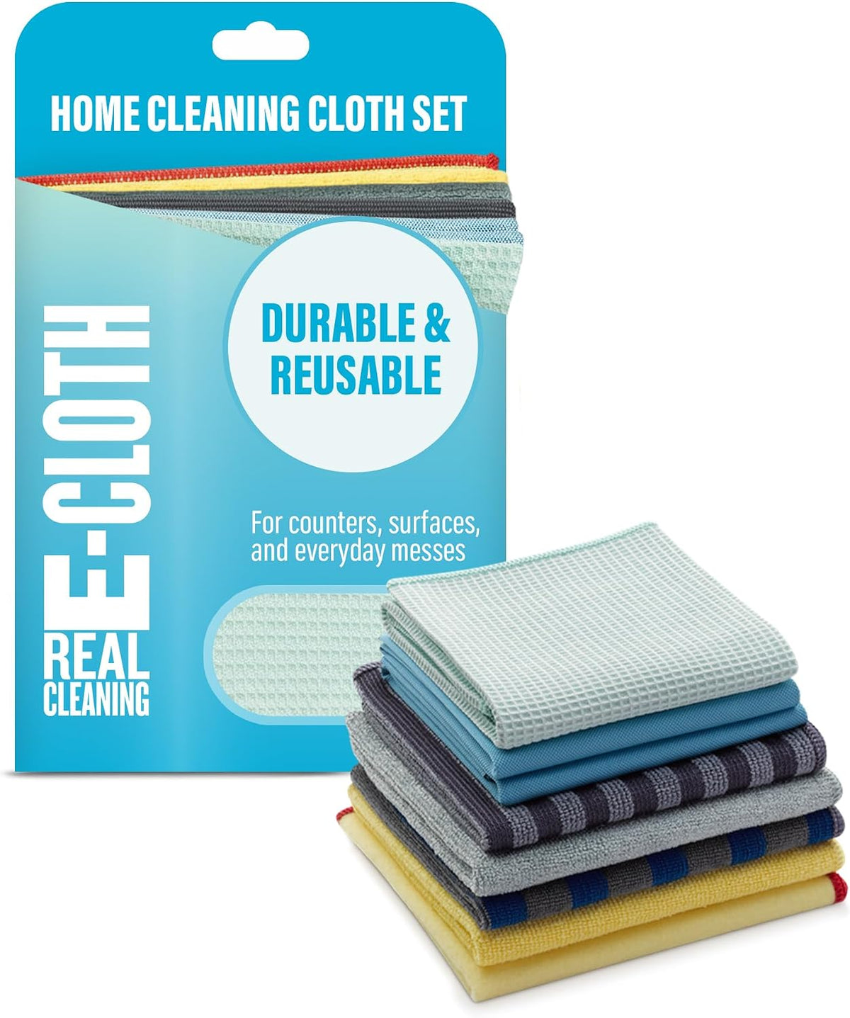 Home Cleaning Set, Premium Microfiber Cleaning Cloth, Household Cleaning Tools & Supplies for Dusting, Bathroom, Kitchen & Cars, Washable & Reusable, 100 Wash Guarantee, 8 Piece Set