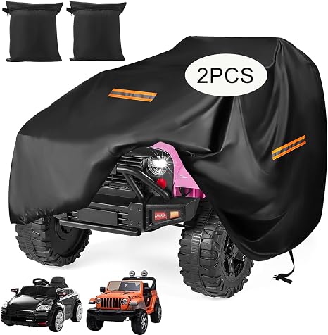 Kids Ride On Car Cover, 420D Waterproof, for Power Wheels Jeep,2-Pack Value