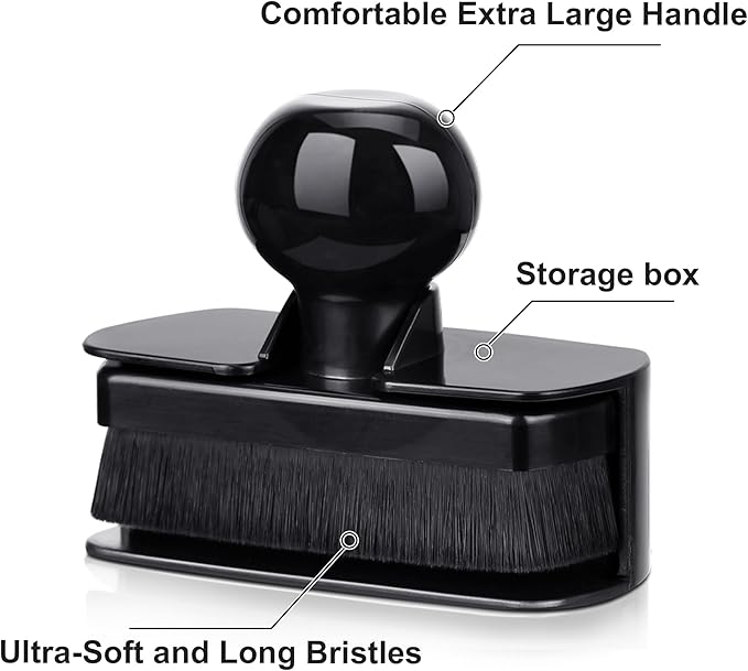 BABYSHEEP Car Tire Shine Applicator,Large Vegan Tire Shine Brush - Automotive Tire Dressing Applicator Brush with Storage Stand for Tire Detailing & Car Wash Kit, Black, 3.6 Inch Length (Black)