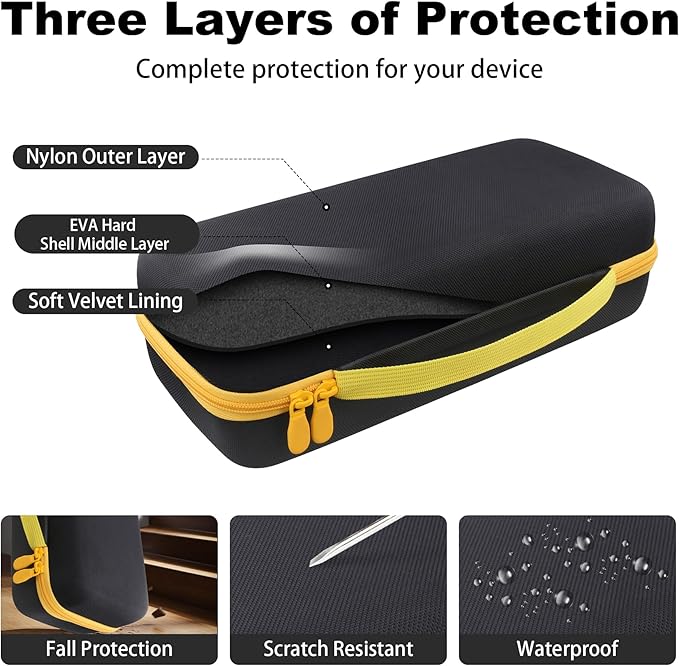 co2CREA Storage Case for Fanttik V8 Apex/Slim V8 Mate/V10 Apex/Slim V10 Mate Portable Mini Cordless Vacuum – Hard EVA Protective Carrying Bag with Accessory Organizer (Black Case)