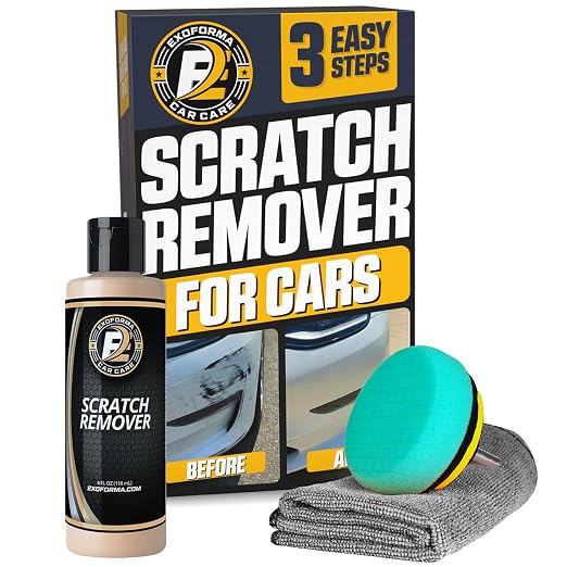 ExoForma Car Scratch Remover Kit for Scratches & Swirls - Paint Correction System with Drill Attachment, Polishing Pad &
