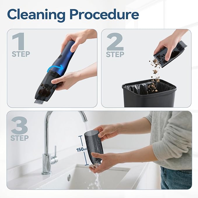 Handheld Vacuum Car Vacuum, 2 in 1 Air Duster Mini Vacuum Cleaner Small Portable Rechargeable Car Seats, Home, Quick Cleanup, Strong Suction, Lightweight, Includes Crevice Nozzle & Brush -H2