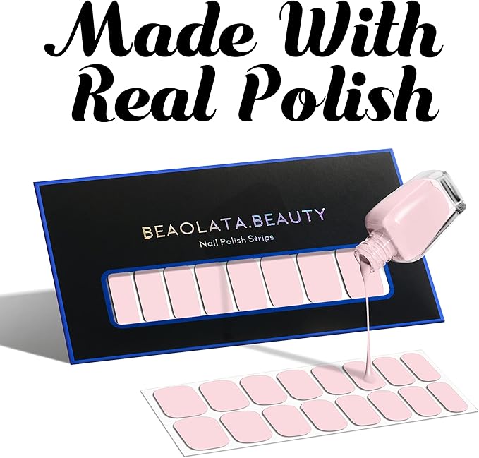 Nail Polish Strips, 32PCS Salon Quality Wraps, Long Lasting Gel Nail Stickers for Women Easy Apply& Remove (Silver&line)