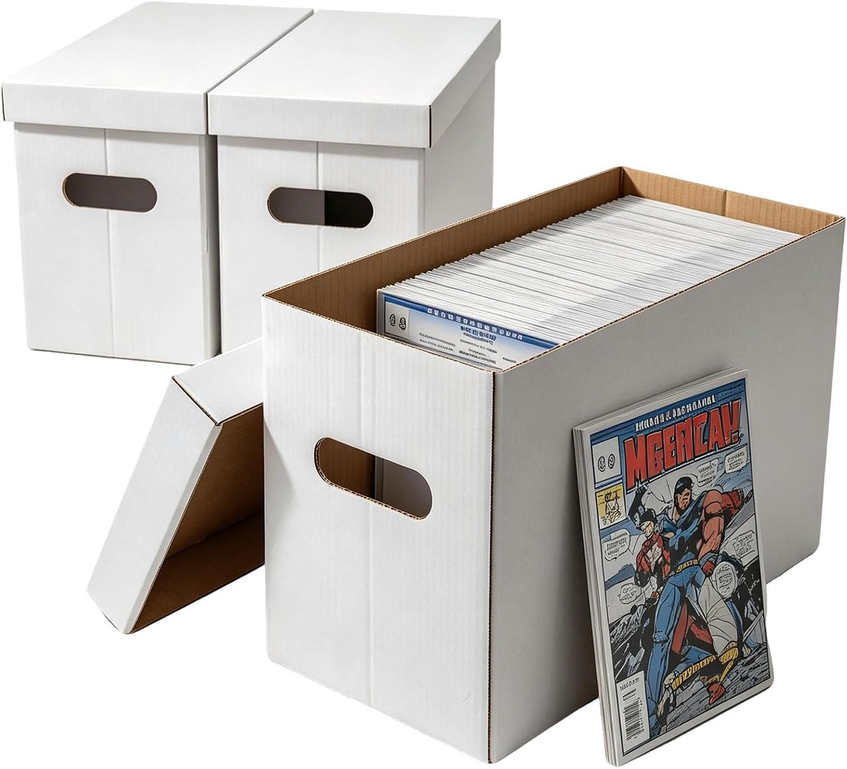 3 Pack Comic Book Storage Boxes Short Box Organizer for Collectors