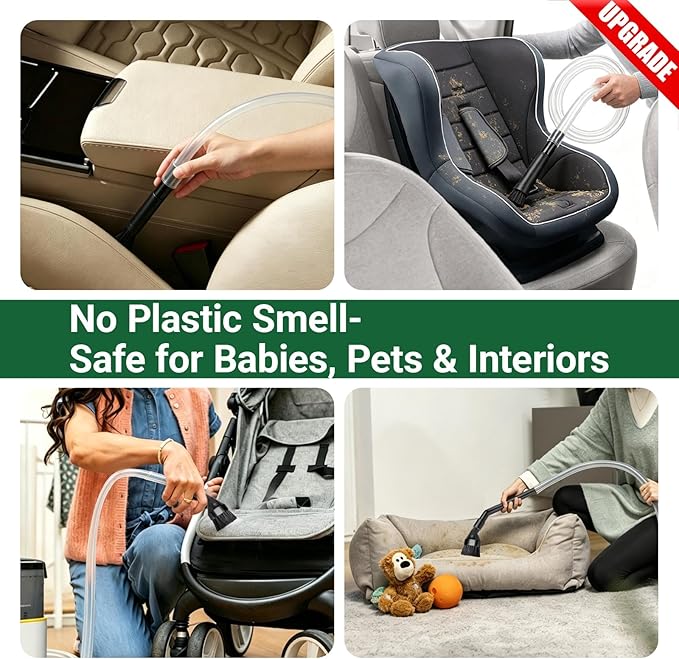 EZ SPARES Vacuum Crevice Attachment Kit – Micro Tools for Car, Keyboard, Vents & Tight Spaces, Fits 1-1/4" Hoses, Odor-Free, Includes Storage Bag