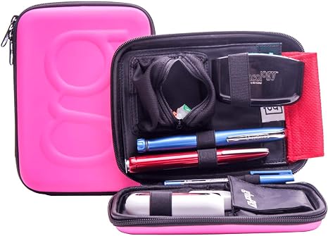 Diabetes Travel Case Hard Shell, Storage Organizer for Glucose Monitor Kit, Insulin Pen, Blood Sugar Test Strips, Syring