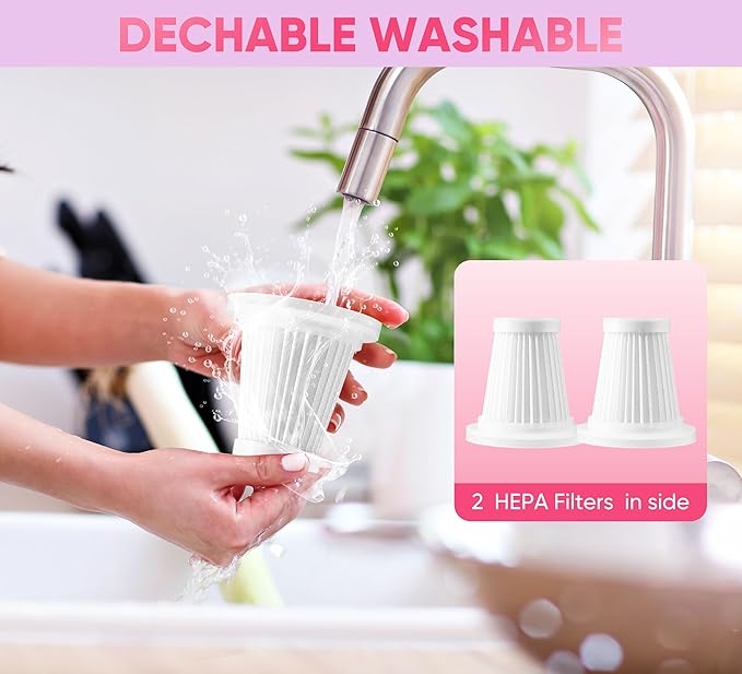 Handheld Vacuum Cleaner Cordless - 17500PA Strong Suction Rechargeable, 3-Speed Adjustable Portable Mini Dust Buster for Pet Hair, Car Detailing, Home, Office & Car Cleaning