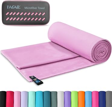 BAGAIL Camping Towel with EVA Case, Compact & Ultra Soft Microfiber Travel Towel - Super Absorbent & Lightweight Quick D