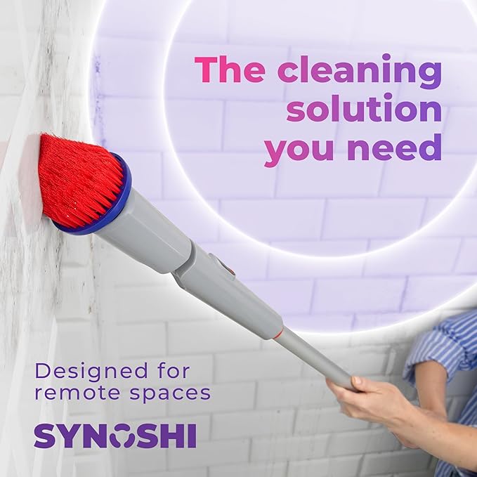 Synoshi PRO Electric Spin Scrubber Extension Handle, Electric Bathroom Scrubber for Cleaning, Extends up to 29.5 Inch (75 cm)