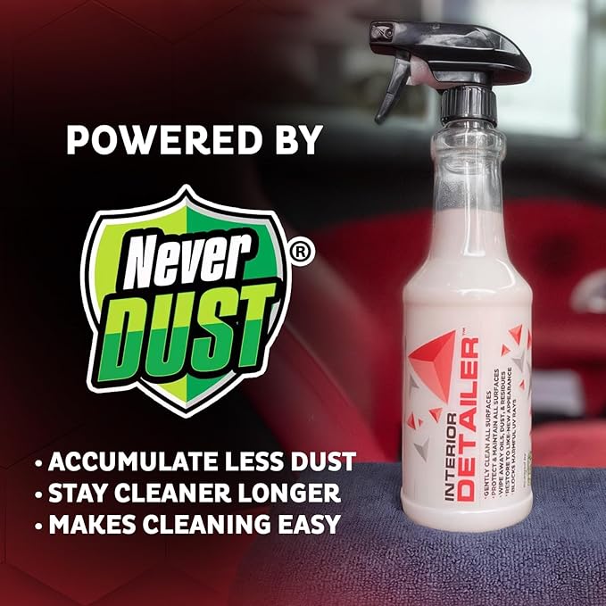 MAXL® Interior Car Cleaner Detailer Spray with NeverDust® Technology Formula (20oz, 6 Pack) - Repels Dust, Wipes Oil, Residue with Matte Finish for Leather, Dash, Trim & Screens - Safe on All Surfaces