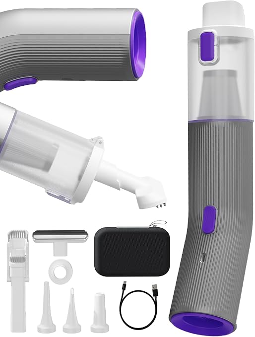 Vogano Car Vacuum Cleaner Cordless, 15KPa High Power, Portable Mini Handheld Vacuum Air Duster with 2 Suction Modes & Mu