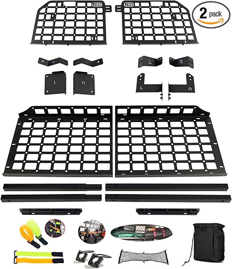 ITrims Trunk Organizer, Rear Cargo Racks, Hanging Modular Storage Basket Panel, Black Aluminum Alloy Boards Organizer Ki