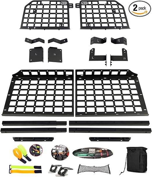 ITrims Trunk Organizer, Rear Cargo Racks, Hanging Modular Storage Basket Panel, Black Aluminum Alloy Boards Organizer Ki