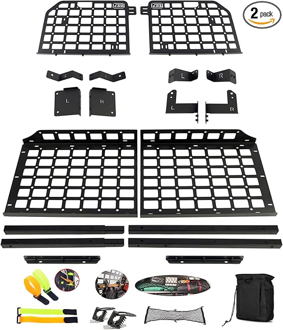 ITrims Trunk Organizer, Rear Cargo Racks, Hanging Modular Storage Basket Panel, Black Aluminum Alloy Boards Organizer Ki