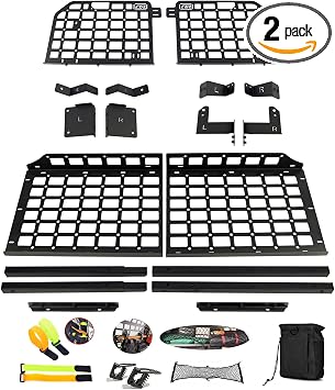 ITrims Trunk Organizer, Rear Cargo Racks, Hanging Modular Storage Basket Panel, Black Aluminum Alloy Boards Organizer Ki